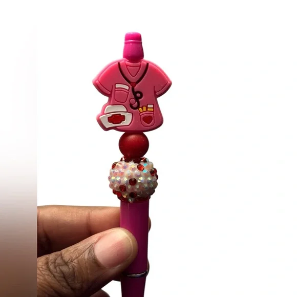 Custom Made Pink Nurse-Themed Decorative Pen - Picture 2 of 2